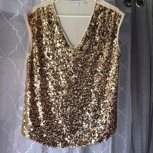 NY&C Gold Sequin Blouse